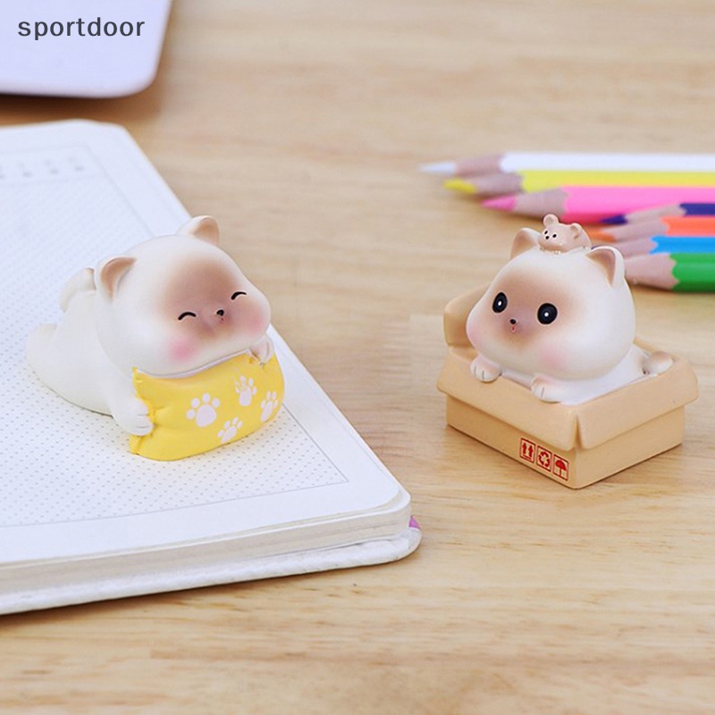 [sportoutdoor] Đồ trang trí Mèo Hoạt Hình Thu Nhỏ Trang Trí Tiểu Cảnh Để Bàn Xe Hơi [out]
