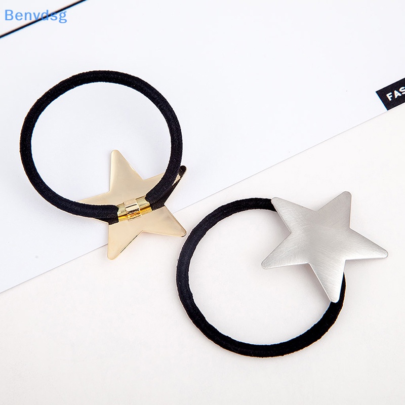 Dây Cột Tóc Hình Ngôi Sao Năm Cánh Bằng Kim Loại Thời Trang Harajuku