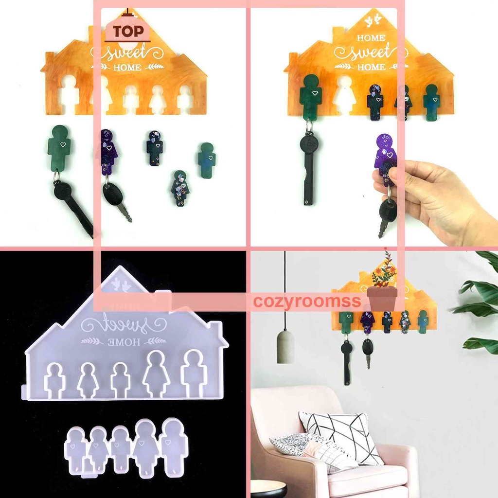 Khuôn Silicone Làm Móc Khóa Epoxy Tiện Dụng
