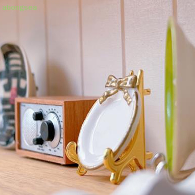 Giá Đỡ Trưng Bày Đĩa Mini Bằng Kim Loại Cho Nhà Búp Bê Tỉ Lệ 1 / 6