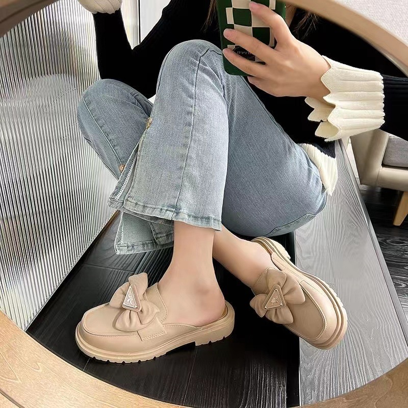 Dép Sandal Đế Xuồng Dày Đính Nơ Thời Trang Phong Cách Mới