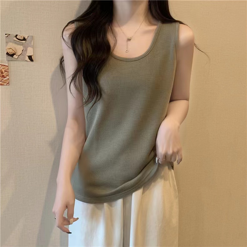 Áo SUXI không tay dáng rộng đơn giản thời trang mùa hè cho nữ