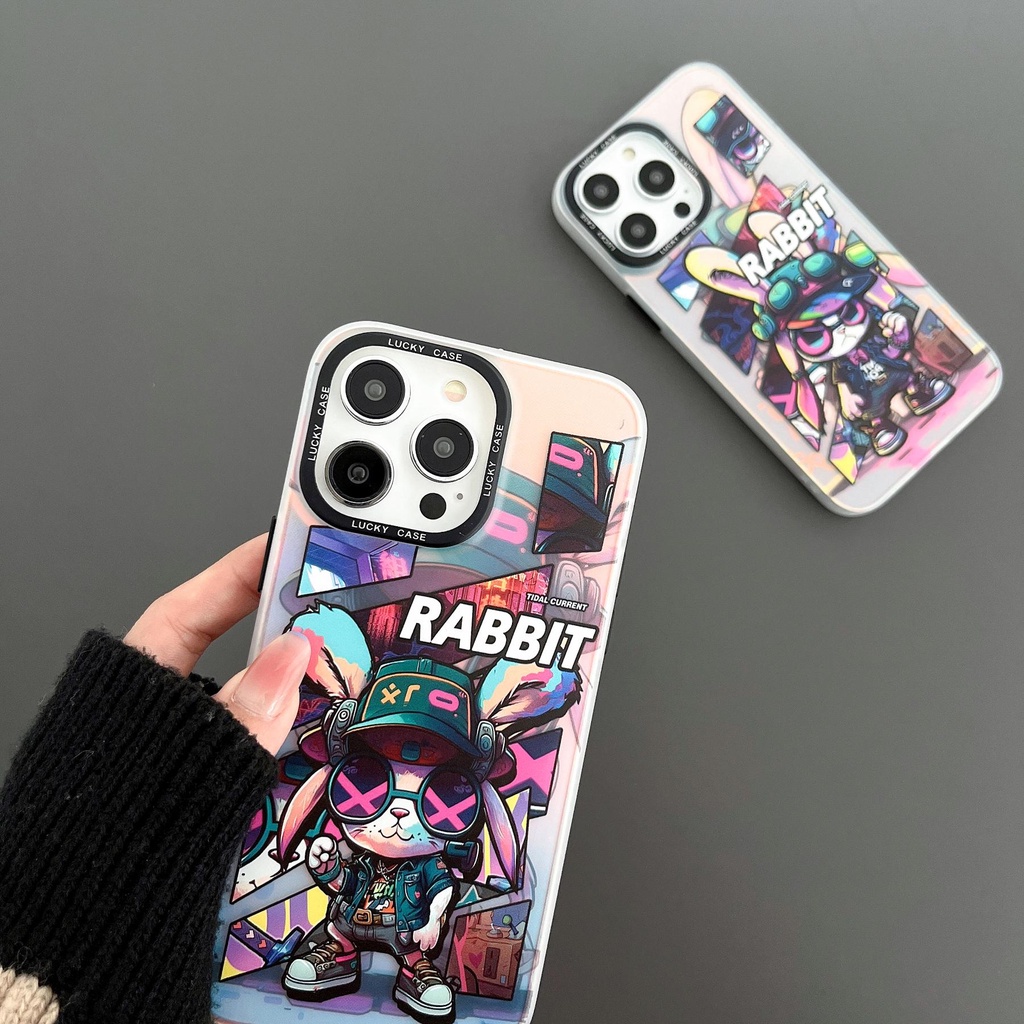 Ốp Điện Thoại TPU Dẻo Trong Suốt Họa Tiết Chú Thỏ Thời Trang Cho iPhone 14 13 12 11 PRO MAX