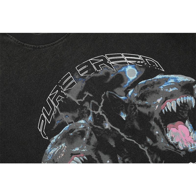 Repr-8-esent88- Áo Thun Tay Ngắn Dáng Rộng In Hình Chú Chó Bull Sấm Sét Thời Trang Xu Hướng Mới Nhất