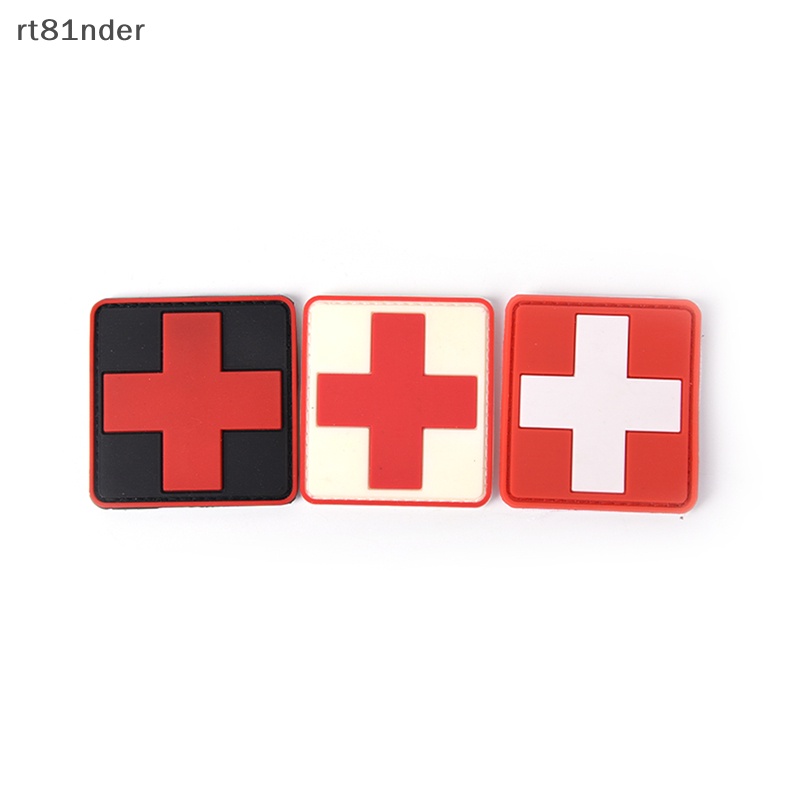 Huy Hiệu Cài Áo Sơ Cứu Hình Chữ Thập Bằng PVC Màu Đỏ Kích Thước 6X6Cm