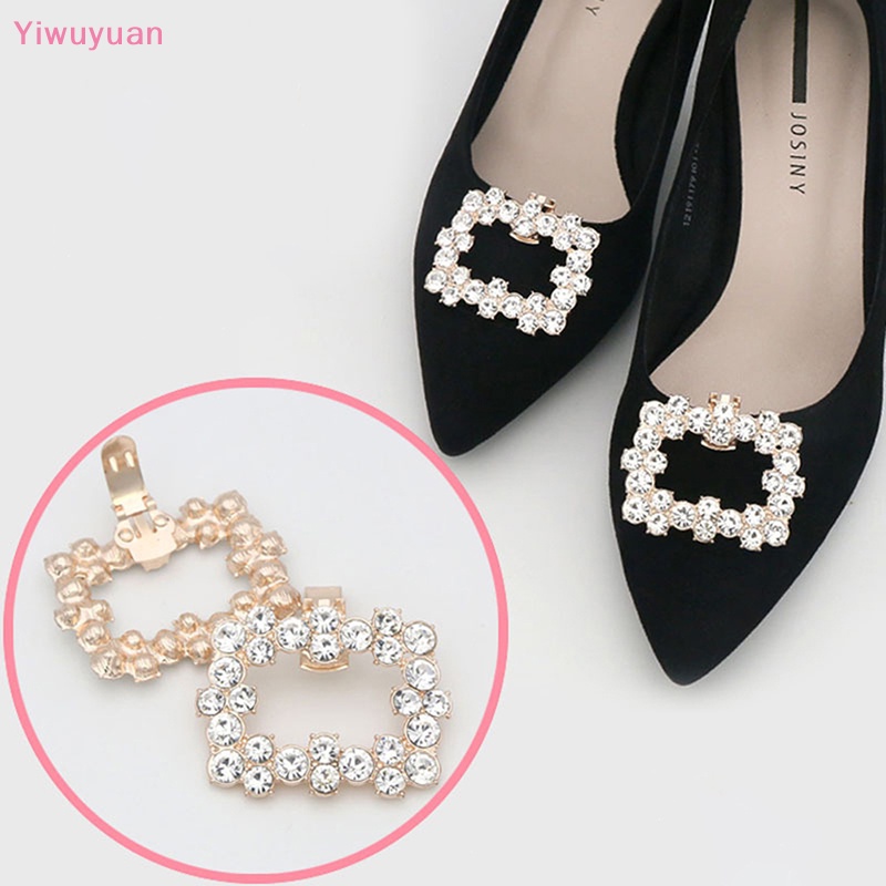1 Kẹp Đính Đá Và Ngọc Trai Trang Trí Giày Cao Gót Cho Cô Dâu Mới