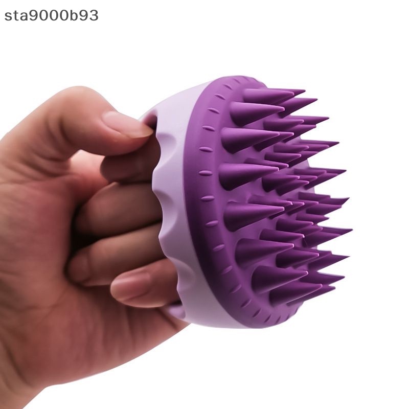 Xách tay Silicone dầu gội đầu bàn chải cầm tay Vòng mềm da đầu massage tóc bàn chải mới