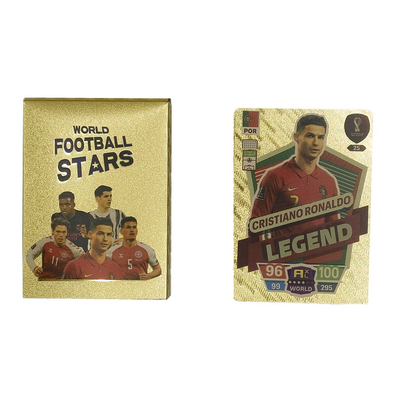 Bộ Sưu Tập 54 Thẻ Bài Hình Ngôi Sao Bóng Đá Màu Vàng / Bạc Phiên Bản Tiếng Anh LLORIS RONALDO KANTE
