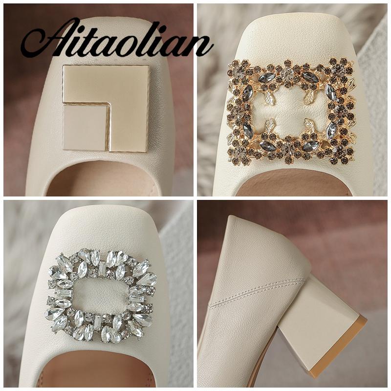 Giày Cao Gót 4cm Chất Liệu Da Cao Cấp Thời Trang Theo Phong Cách retro Cho Nữ