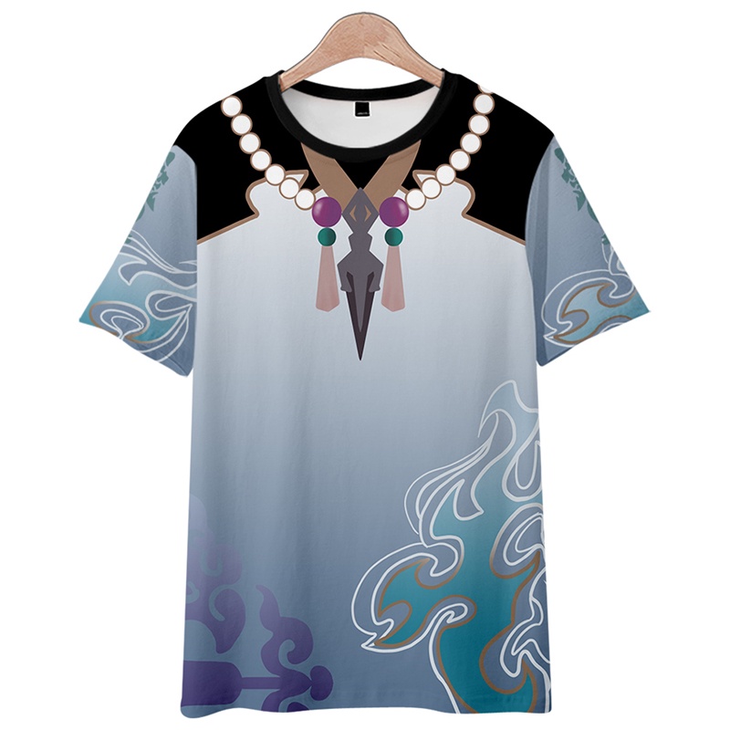 Áo Thun Tay Ngắn In Hình Nhân Vật Ellen Genshin Impact Anime 3D Thời Trang Cho Trẻ Em Và Người Lớn