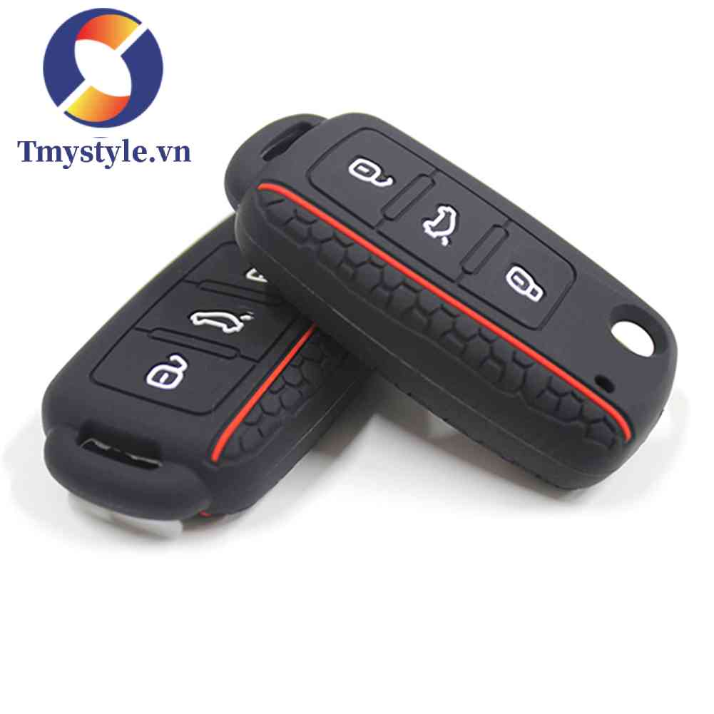 Vỏ Silicone Bảo Vệ Chìa Khóa Điều Khiển Từ Xa Cho Xe Hơi VW POLO Bora Beetle Tiguan Passat Golf Jetta Eos For SKODA Fabia Octavia Superb