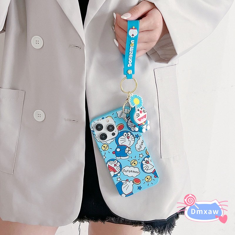 Ốp Điện Thoại Mềm Có Móc Khóa Doraemon Cho Samsung Galaxy A14 / 73 / 54 / 53 / 34 / 33 5G / 32 4G / 32 5G / 23 / 03S / 03 /