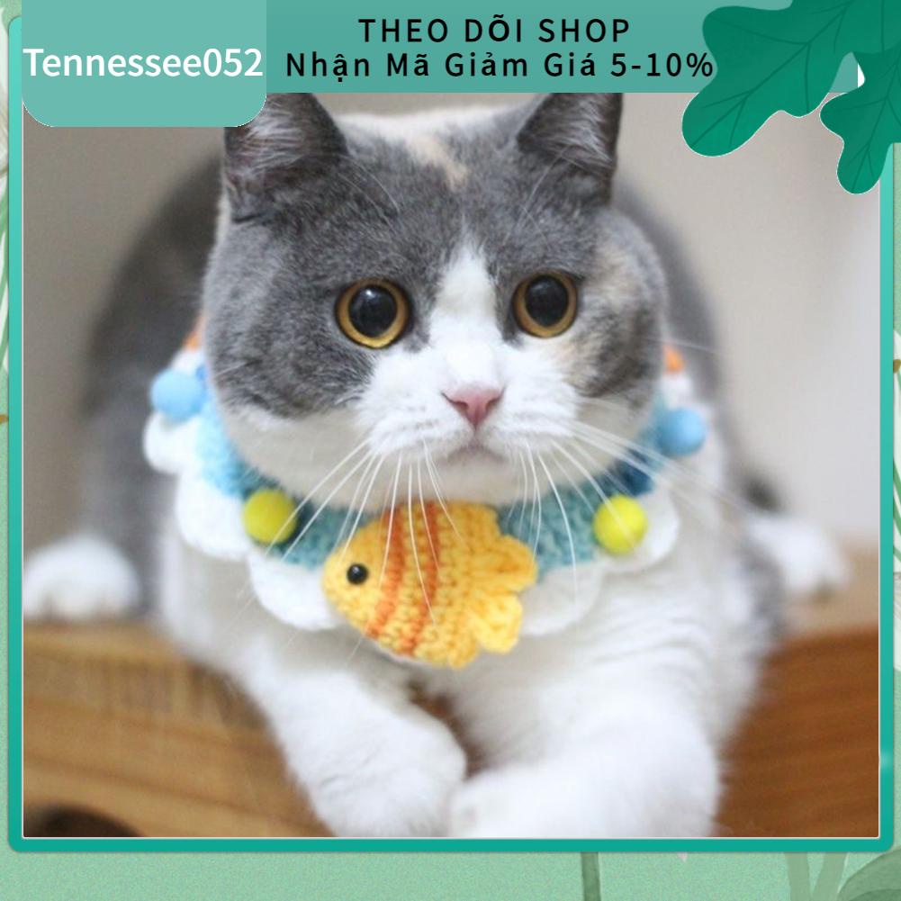 Tennessee052 Dệt Kim Cổ Thú Cưng Tay Thoáng Khí Thoải Mái Thời Trang Yếm Mèo Có Dây Thể Điều Chỉnh Cho Chó