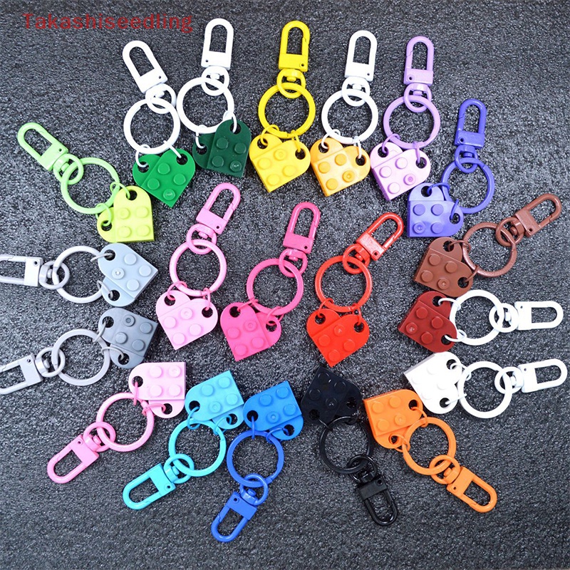 (Takashiseedling) Set 2 Móc Khóa Hình Trái Tim Dạng Viên Gạch Sáng Tạo Ngọt Ngào Dành Cho Cặp Đôi Bạn Trai Bạn Gái