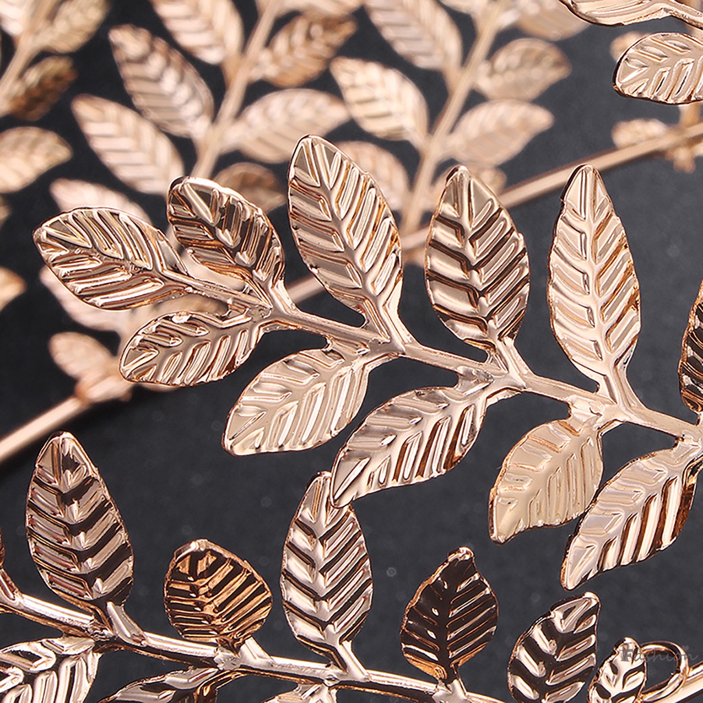 Vương Miện Cài Tóc Hình Chiếc Lá Màu Vàng Mới Chất Lượng Cao