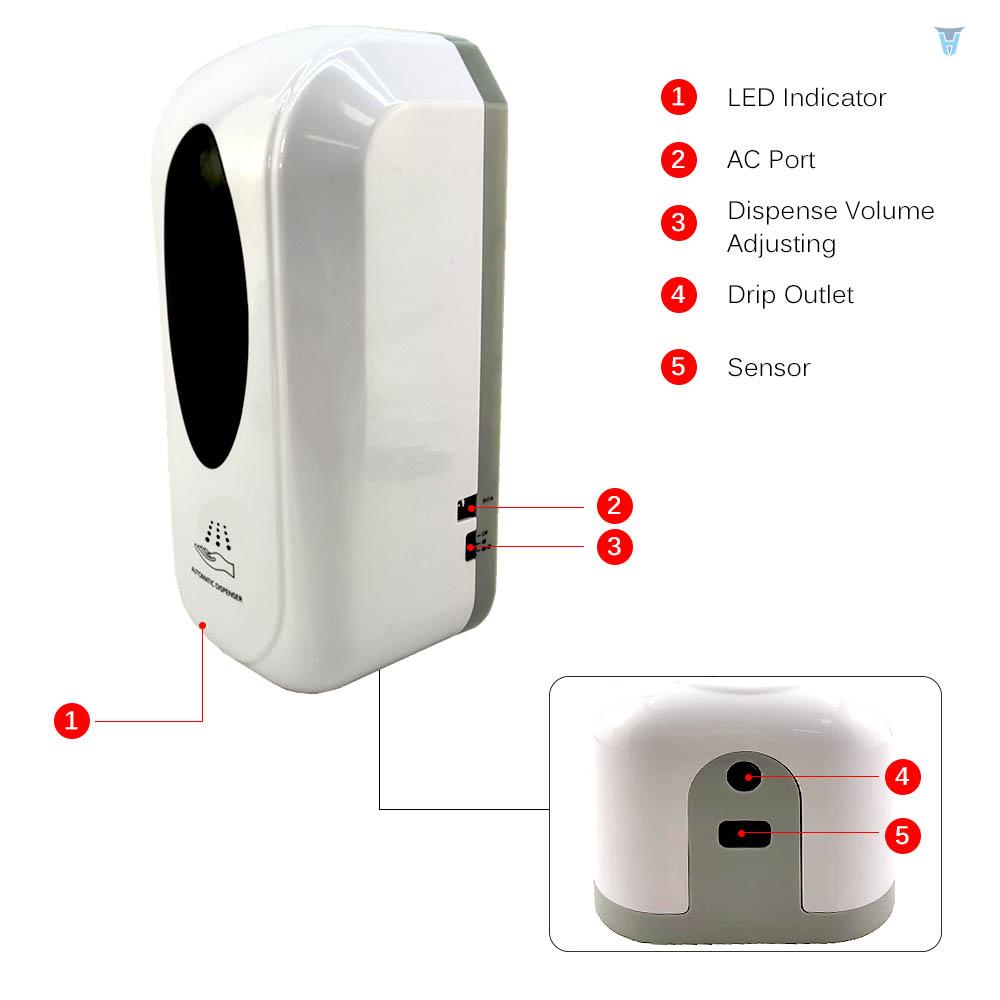 Bình Xịt Nước Rửa Tay Cảm Ứng Tự Động 1200ml Không Cần Khoan