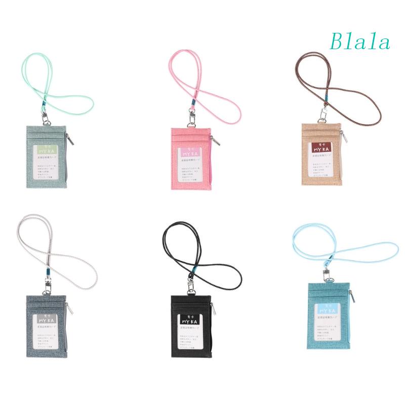 Ví Đựng Thẻ ID Bằng Vải Lanh Cotton Kèm Dây Đeo Cổ Tiện Dụng Cho Nam Và Nữ