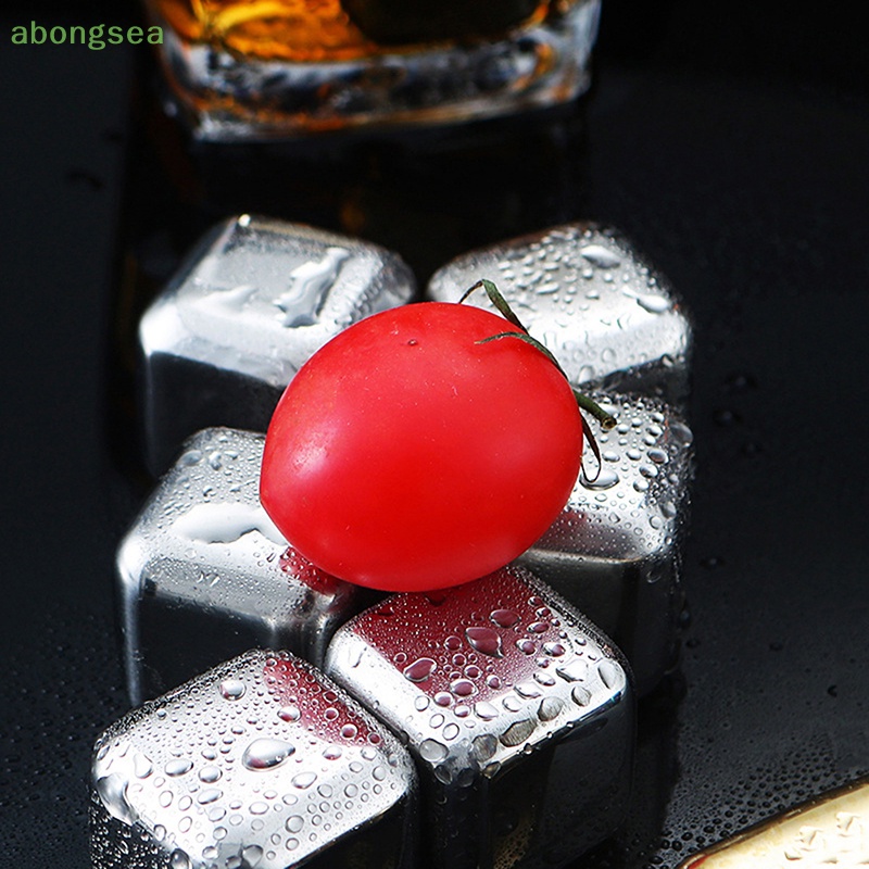 Đá Viên Uống Rượu Whiskey Bằng Thép Không Gỉ Tái Sử Dụng Được