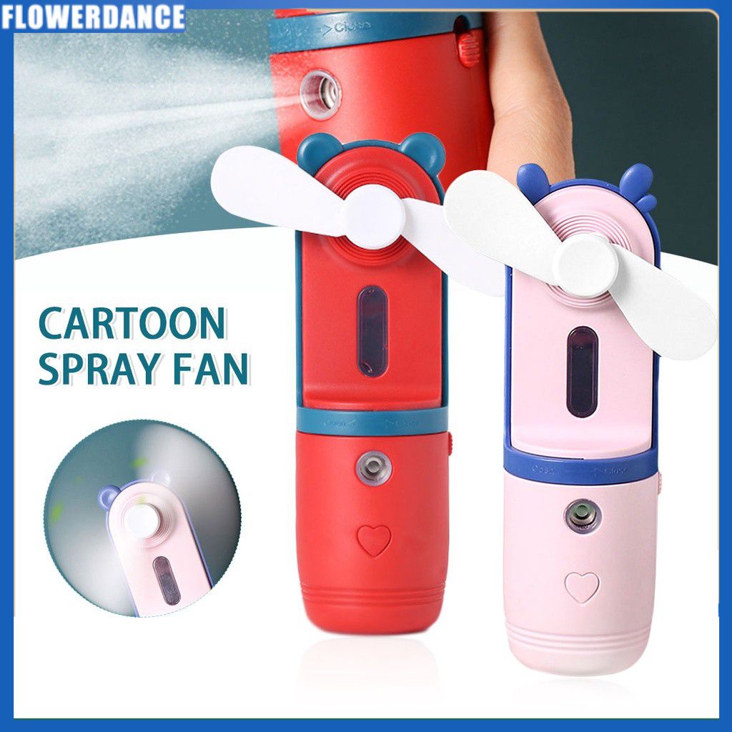 Xách tay nano phun cầm tay fan hâm mộ mini máy tính để bàn yên tĩnh ẩm Hydrating mùa hè Mini Fan 2 trong 1 tạo độ ẩm điện USB phun nước sương Quạt hoa