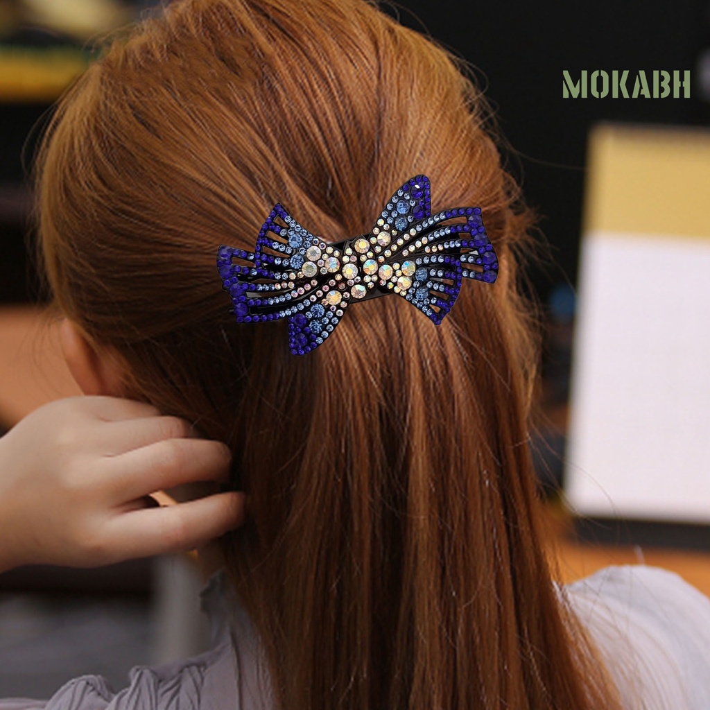 Kẹp Tóc Hình Nơ Đính Đá Lấp Lánh Thời Trang