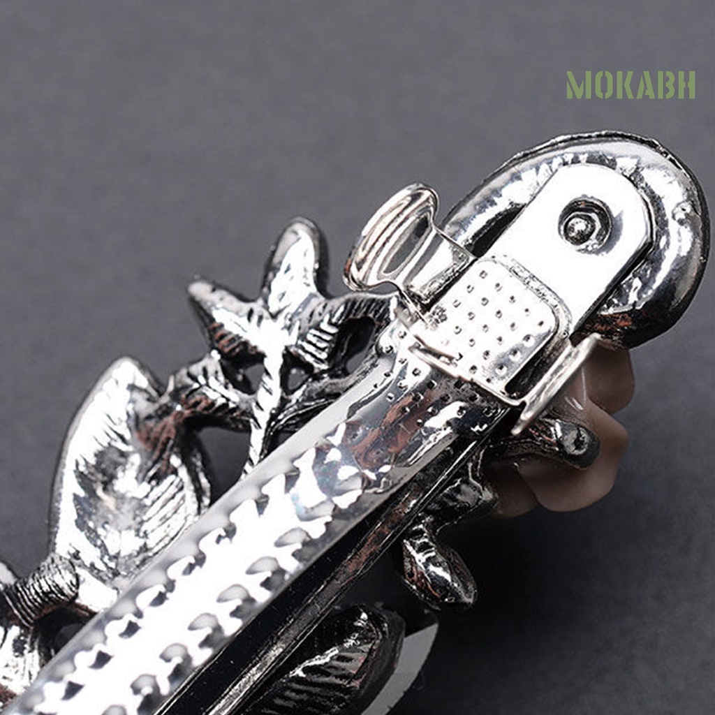 Kẹp Tóc Bằng Hợp Kim Chống Trượt Họa Tiết Hoa Lá Phong Cách Vintage Đa Năng