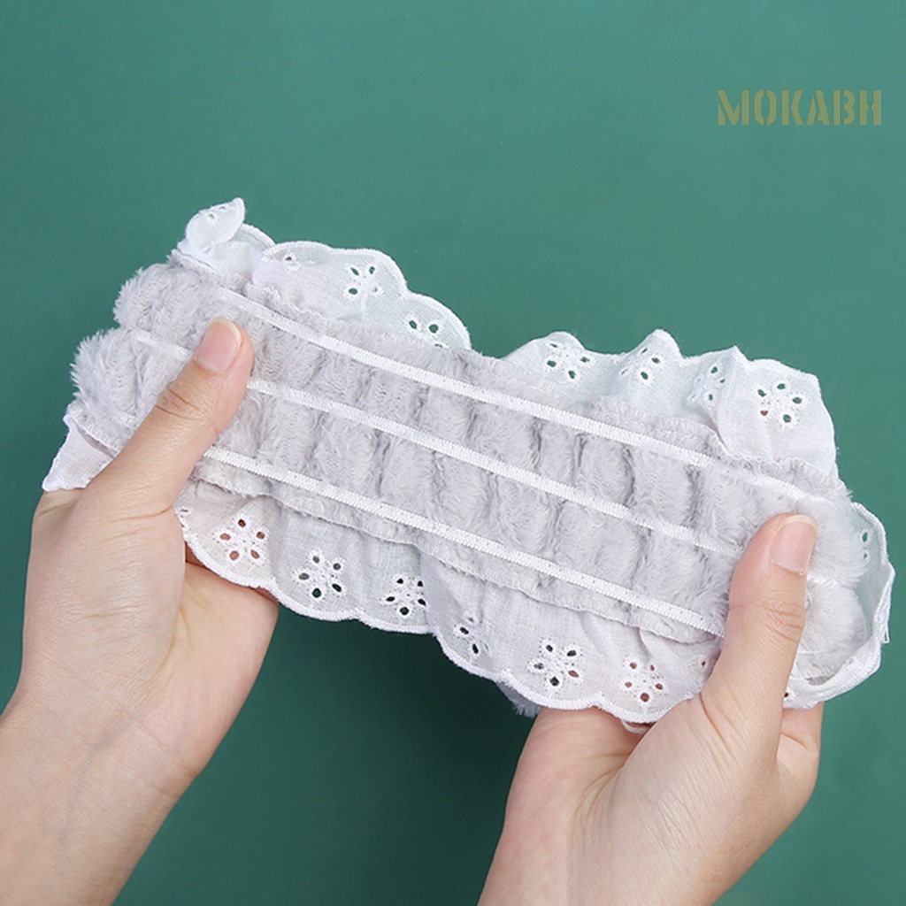 [Mok Abh] Băng Đô Thắt Nơ Bằng Lông Cừu San Hô Dày Mềm Co Giãn Chống Dầu Trang Trí Tóc Dành Cho Nữ