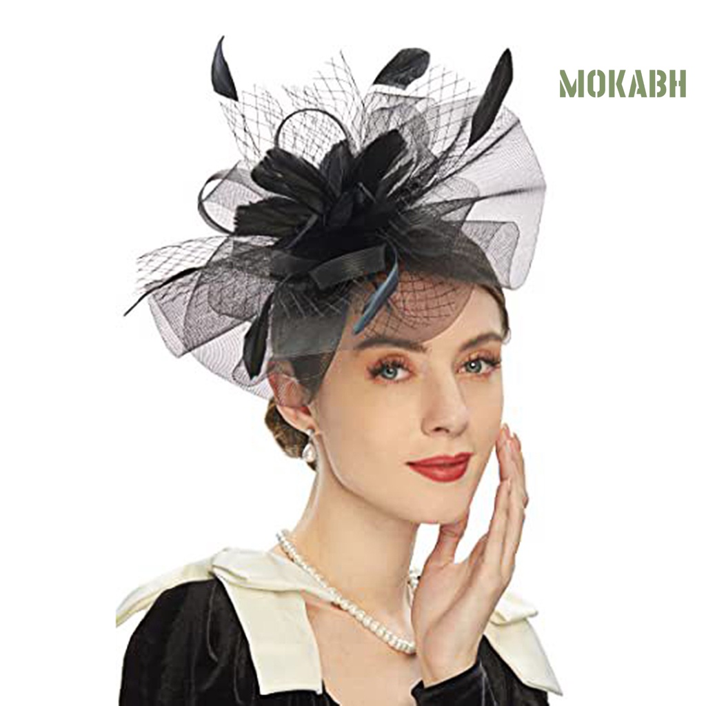 [Mok Abh] Băng Đô Cài Tóc Phối Lưới Thời Trang Cho Cô Dâu