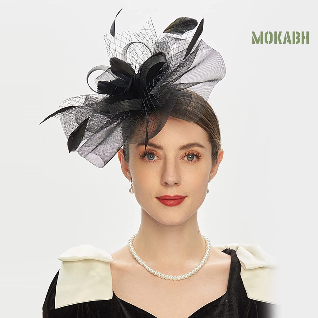 [Mok Abh] Băng Đô Cài Tóc Phối Lưới Thời Trang Cho Cô Dâu