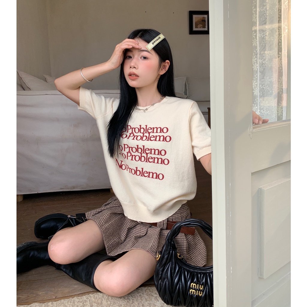 Áo Thun Nữ Tay Dài In Chữ Thời Trang Hàn Quốc