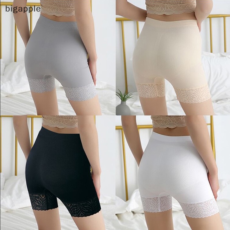 Bigapple Quần Short Legging Ngắn Lưng Cao Mỏng Không Đường May Viền Ren Chống Ánh Sáng Mùa Hè An Toàn Dành Cho Bạn Nữ RDG