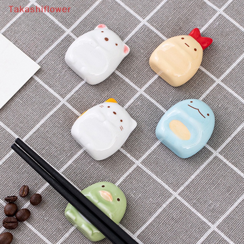 (Takashiflower) Giá Đỡ Đựng Cọ / Đũa Bằng Sứ Hình Động Vật Hoạt Hình Dễ Thương Sáng Tạo Trang Trí Nhà Cửa