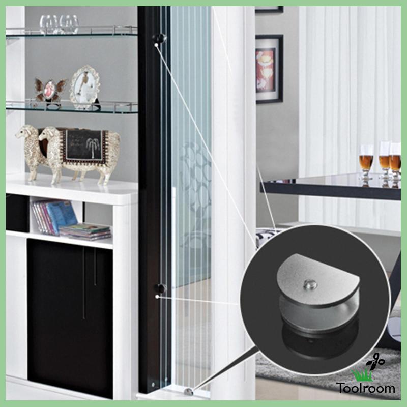 Bộ 2 Giá Đỡ Kính Hình Tròn Bằng Hợp Kim Kẽm Kích Thước 6-8mm Có Thể Điều Chỉnh Tiện Dụng