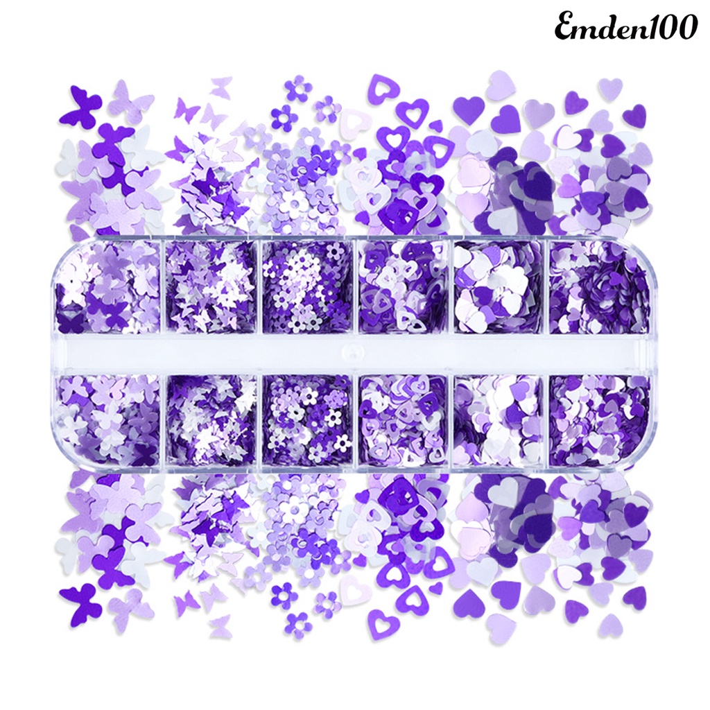 Hộp 100 / 12 Ngăn Đựng Phụ Kiện Trang Trí Móng Tay Xinh Xắn