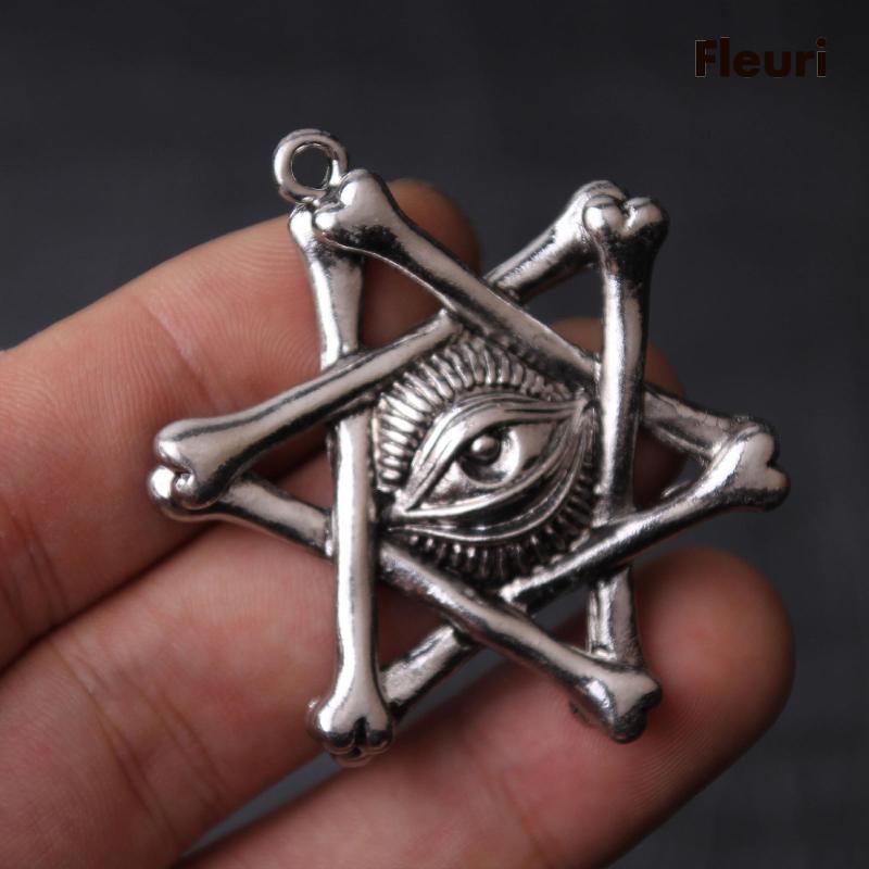 [Fleurir] Mặt Dây Chuyền Hình Đôi Mắt Phong Cách Vintage Trang Trí Công Sở