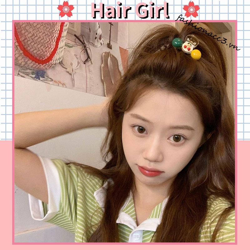 Kẹp Tóc Đuôi Ngựa Màu Sắc Tương Phản Thời Trang Mùa Hè