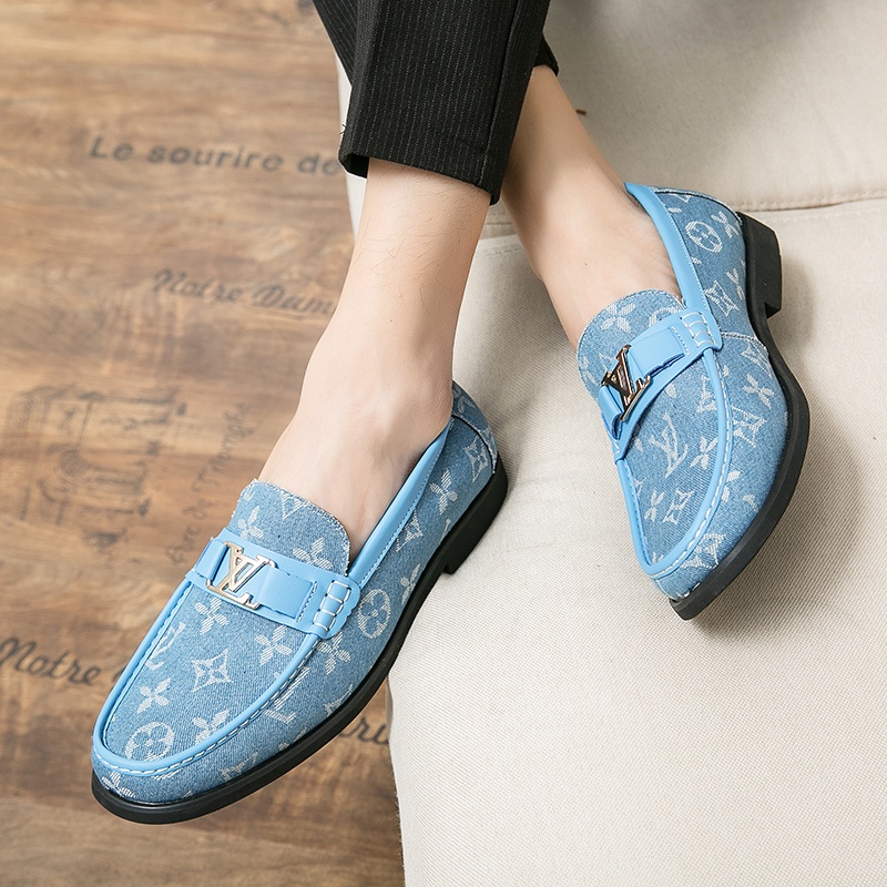 Giày Lười Da In Họa Tiết Thời Trang Cho Nam