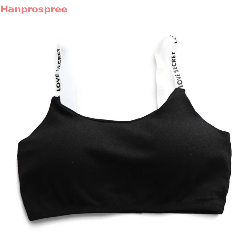 Hanprospree > Áo Ngực Thể Thao Cotton Mỏng Thoáng Khí Không Để Lại Dấu Vết In Chữ Hàn Quốc Quyến Rũ Cho Nữ