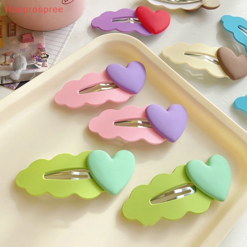 Hanprospree > Kẹp Tóc Mái BB Màu Kẹo Hình Trái Tim Gợn Sóng Nhiều Màu Sắc Không Làm Tổn Thương Tóc Cho Bé Gái