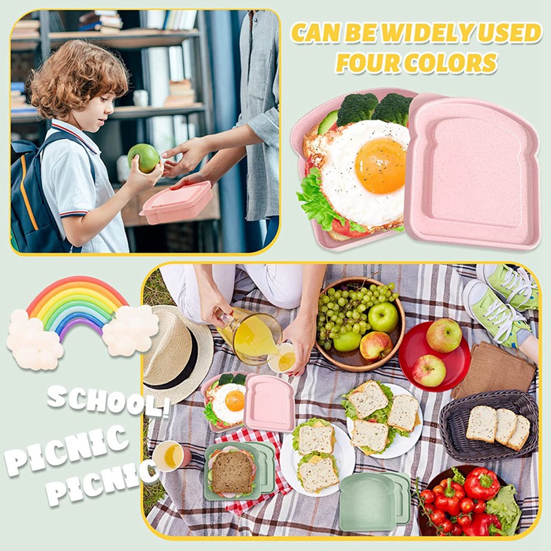 Set 4 Hộp Đựng Bánh Sandwich / Bánh Mì Sandwich Dành Cho Trẻ Em