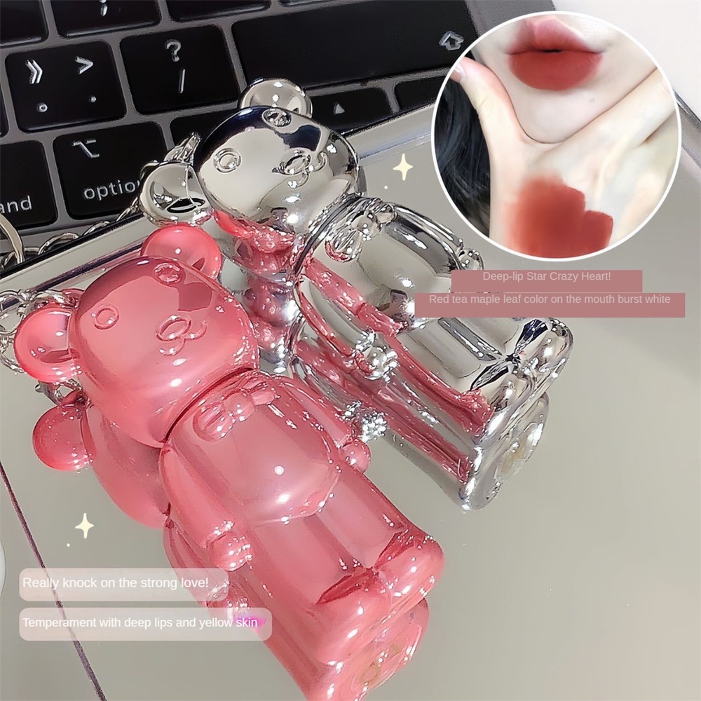 ♕Zeve Quý Ông Gấu môi men nhung mờ sương mù bề mặt mịn giả đồng bằng môi bùn dễ dàng để màu sắc lâu dài sinh viên môi trang điểm 6 màu sắc upbest