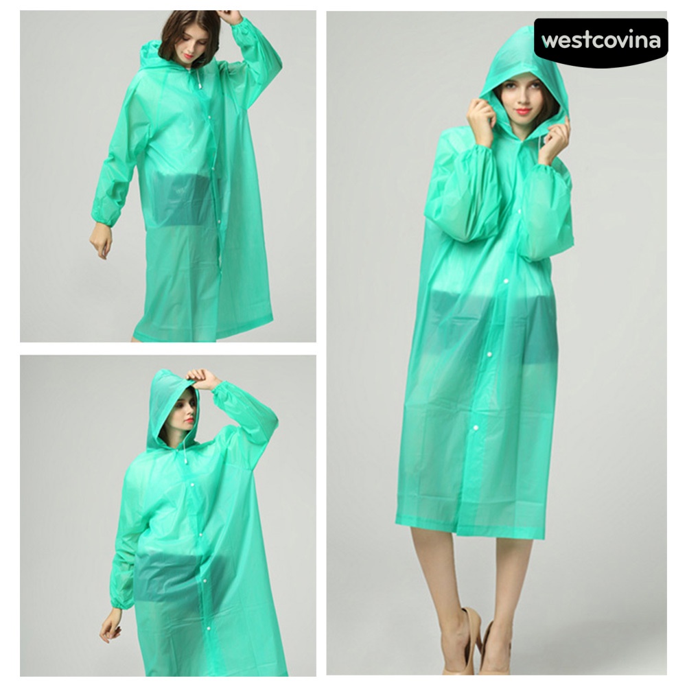 [COD]☁Áo Mưa Di Động Có Mũ Trùm Phối Nút Chống Nước Unisex