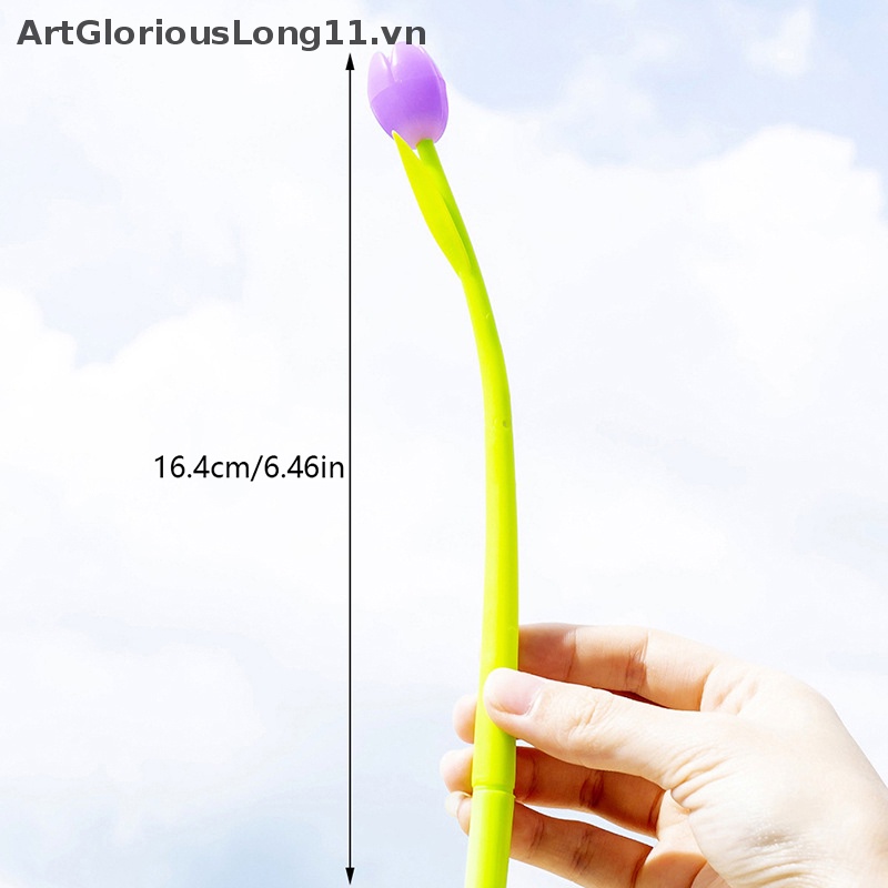 1 Cây Bút Mực Gel Bằng Silicone Hình Hoa Tulip Thay Đổi Màu Sắc