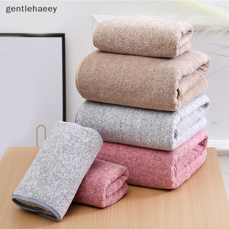Gent Bộ 3 Khăn Tắm Sợi Than Tre San Hô Nhung San Hô Mềm Mại Màu Trơn Thấm Hút Tốt Nhanh Khô Dành Cho Người Lớn