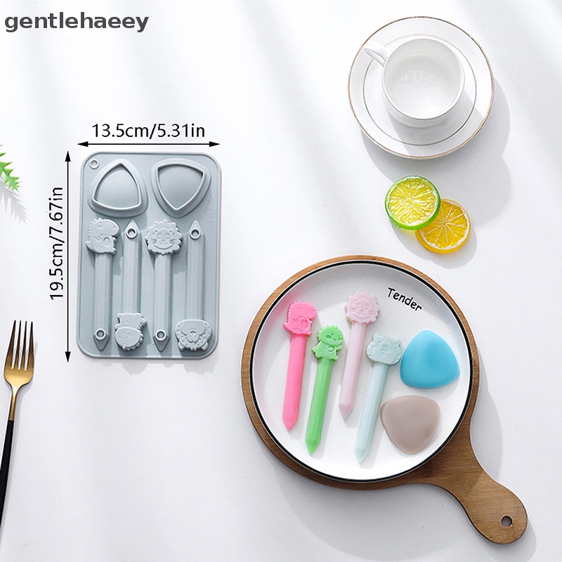 Khuôn Silicone Tạo Hình Tam Giác 6 Lỗ Làm Socola Hình Động Vật