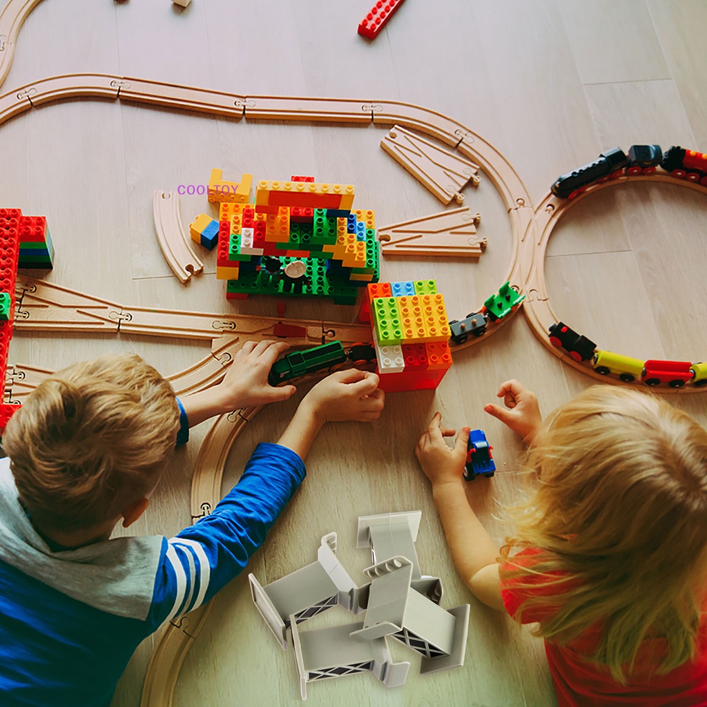 Cooltoy Set 6 Phụ Kiện Hỗ Trợ Nâng Đường Ray Xe Lửa Nhiều Cấp Độ