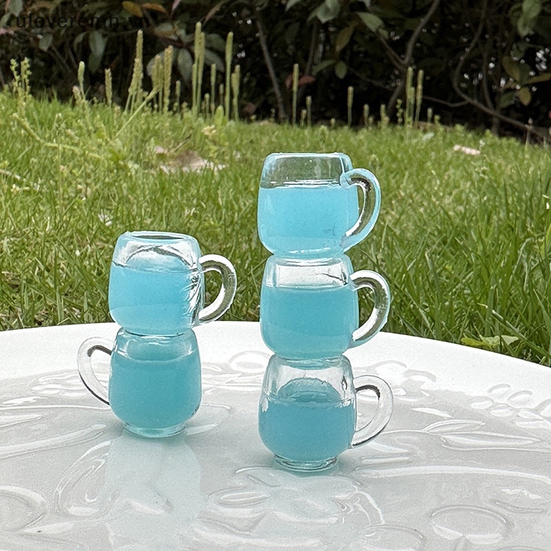 Bộ 5 Ly Rượu Mini Bằng Kính Dạ Quang Nhiều Màu Sắc Dùng Trang Trí Tiểu Cảnh