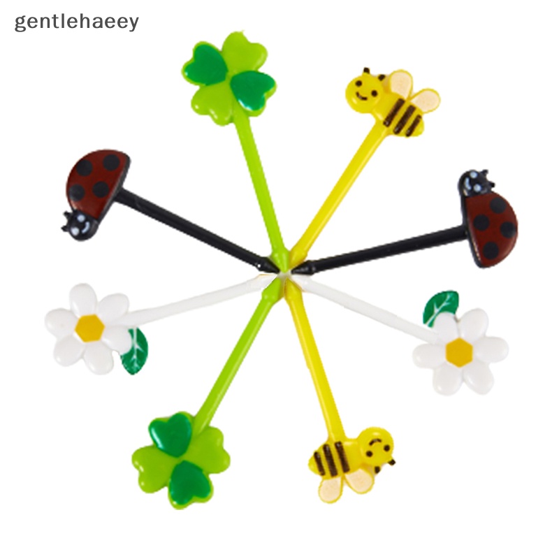 Bộ 8 Nĩa Ăn Trái Cây Hình Động Vật Bằng Nhựa Mini Có Thể Tái Sử Dụng Cho Trẻ Em