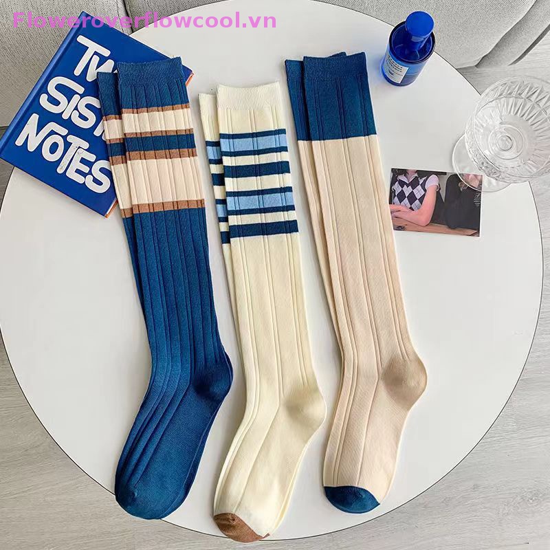Fofc Vớ Dài Qua Gối Mỏng Kẻ Sọc Nhiều Màu Thoáng Khí Thoải Mái Mùa Hè Cho Nữ Sinh / Tiệc Tùng