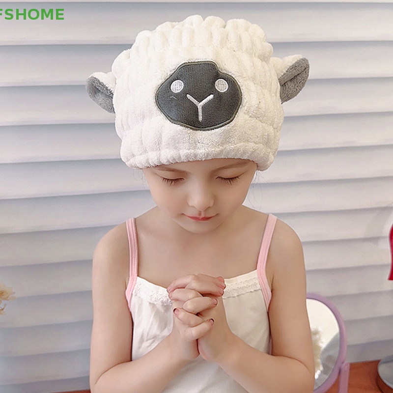 1 Mũ Trùm Đầu Làm Khô Tóc Nhanh Chóng Bằng Sợi Micro Kiểu Dáng Hoạt Hình Dễ Thương Mới