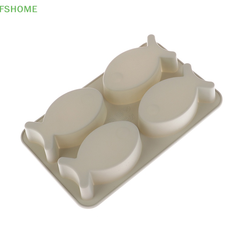 1 Khuôn Silicone Làm Bánh Hình Cá 4 Lỗ Mới